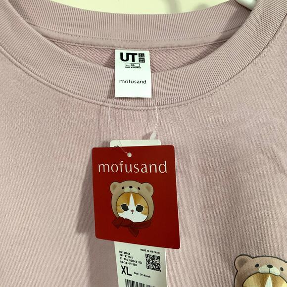 Mofusand Uniqlo Collab Printed Embroidered Sweatshirt in Pink XL - Picture 6 of 8